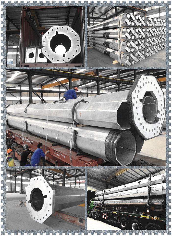 Hot Dip Galvanized Poles Elektrike për Transmision