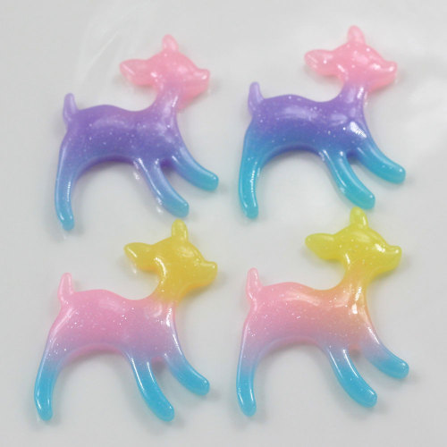 Color degradado Mini Kawaii en forma de caballo resinas de espalda plana carcasa de teléfono encantos decorativos juguetes para niños artículos de decoración DIY espaciador