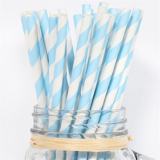 Blue Paper Straws