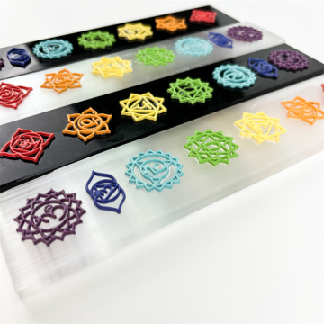 Natural Crystal Crafts: 7 Chakra Black Obsidian Selenite Meditation Aids