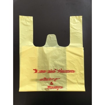 Sac à provisions en plastique imprimé personnalisé T-shirt à haute densité met en sac des sacs d&#39;épicerie réutilisables en polyéthylène