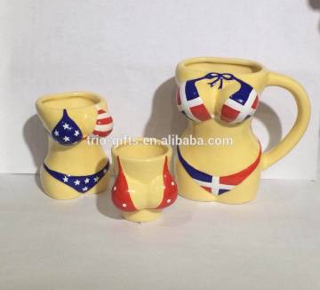 ceramic breast shot with bikini design