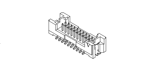 1,25 mm toonhoogte 180 ° SMT Dual Row Wafer AW1252V-S-2XNP