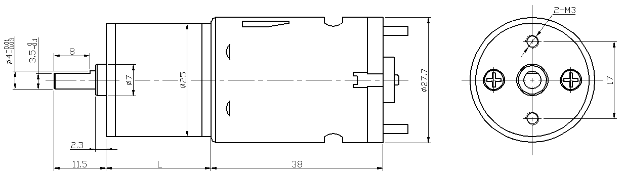 dc gear motor 25mm