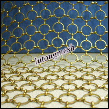 gold metal chainmail mesh