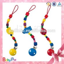 2016 Wholesale Soother Clip Wooden Pacifier Chain