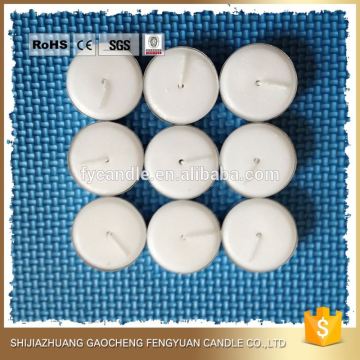 white paraffin wax tealight candles packaging