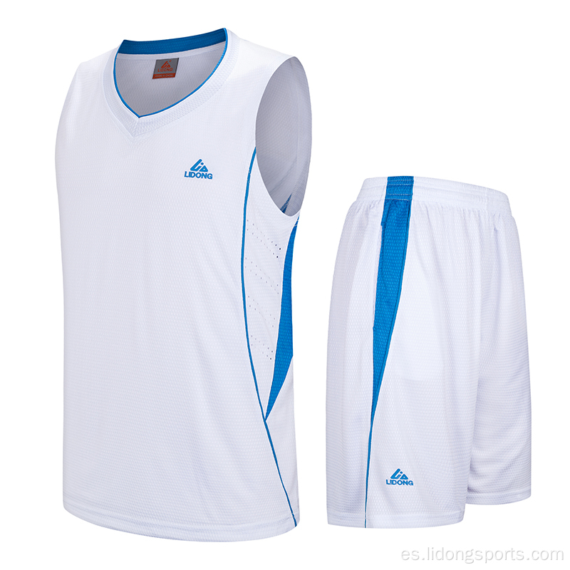 En blanco al por mayor, el mejor diseño de camisetas de baloncesto sublimadas