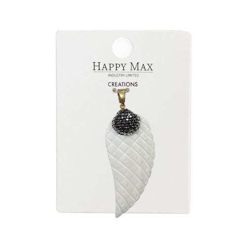 Craft feather shell pendants rhinestone for jewelry making