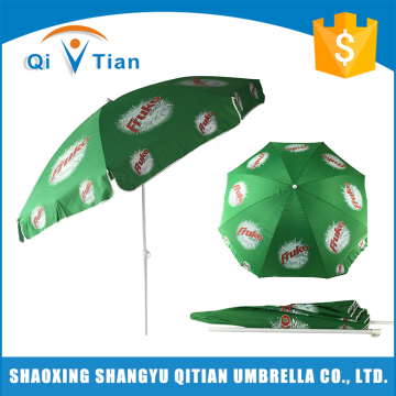 Polyester fabric green beach umbrellas for sale