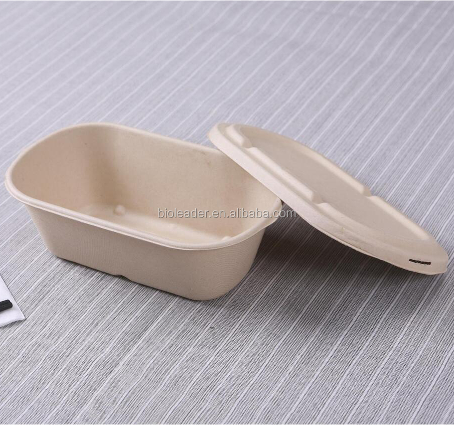 Grease Resistant Tray Biodegradable Disposable Sugarcane Bagasse Lunch Box