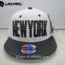 3D embroidery leather visor snapback hiphop flat cap