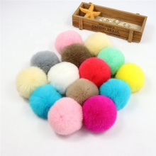 Fluffy Rex Rabbit Fur Ball 8cm Rex Rabbit Fur Pom pon Ball