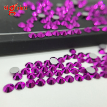 Wholesale Metallic Fuchsia Flat-back Rhinestones Bikini Suit Crystals Stones