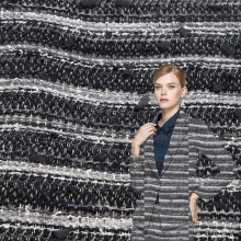 Custom Wool Polyester Grid Soft Knit Fabric