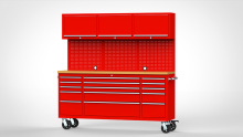Safewell72Inch Powder Coated red cabinet with top chests