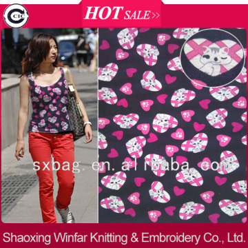 single jersey knitting kid printed spandex hs code fabric polyester for garment