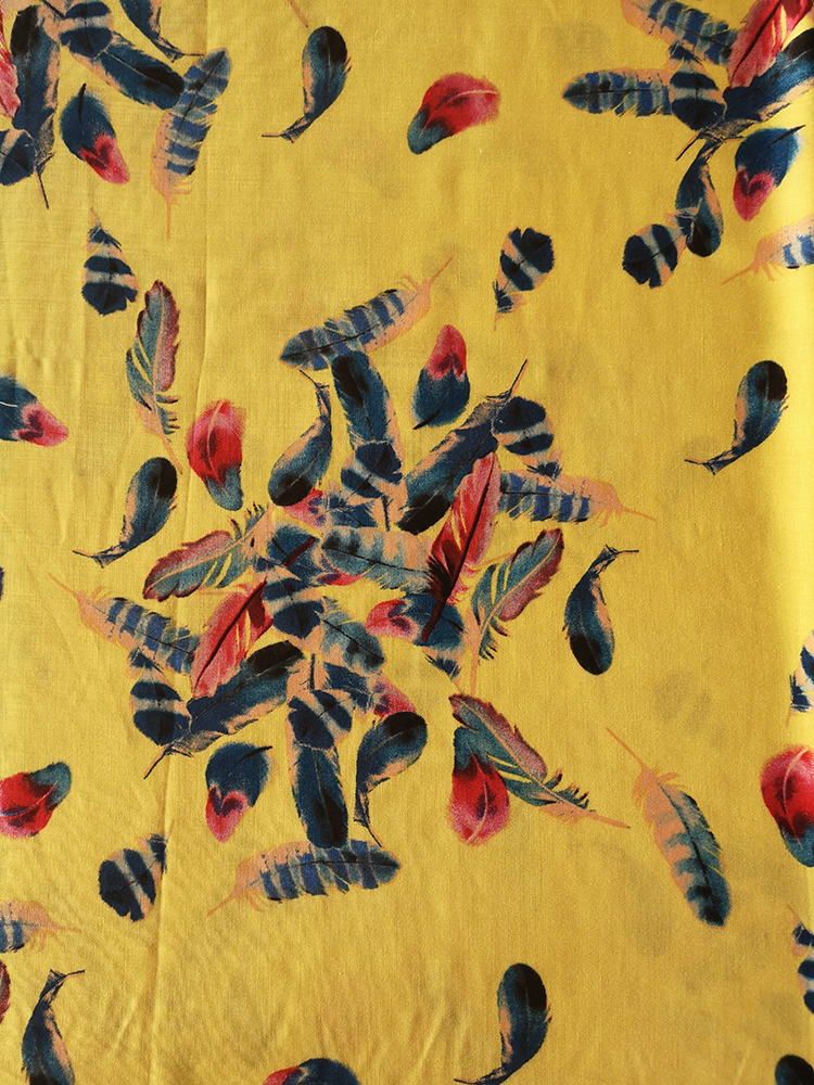 Feather Design Rayon Challis 30S Printing Woven Fabric