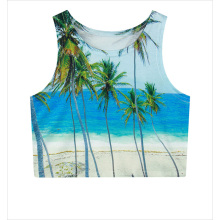 Coconut tree print sleeveless vest