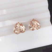 Natural Pink Morganite Heart Shaped Faceted Loose Stones