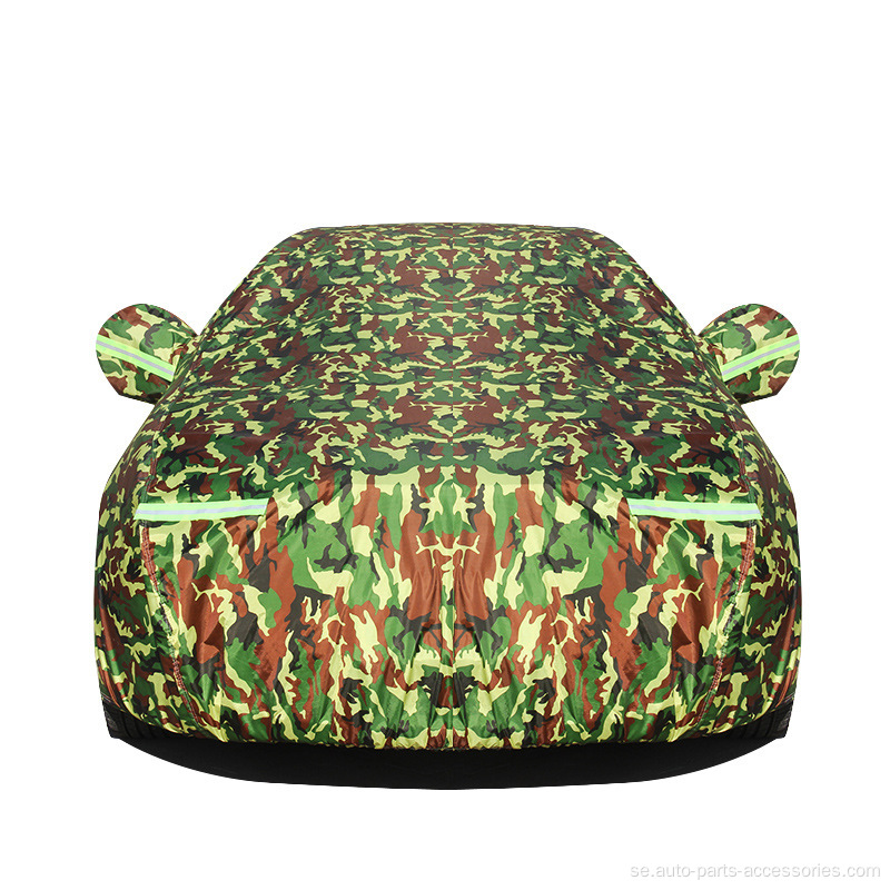 Kamouflage 190t bärbar bilskydd med blixtlås