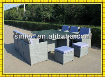 all weather outdoor rattan wicker cube dining set