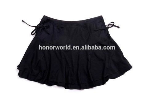 polyester elastane black color sexy streched a-line ruffled mini skirt women beach skirt short skirt