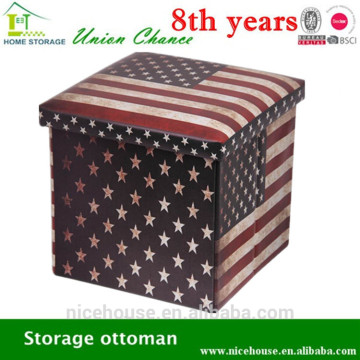 Muti-function bedroom space saving funiture covered ottoman puff ottoman cover a square ottoman