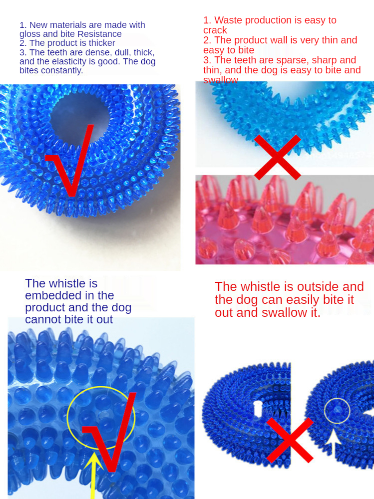 Pet Toy Bite-resistant Sounding Toy Ball with Thorn tpr Clean Teeth Molar Dog Toy