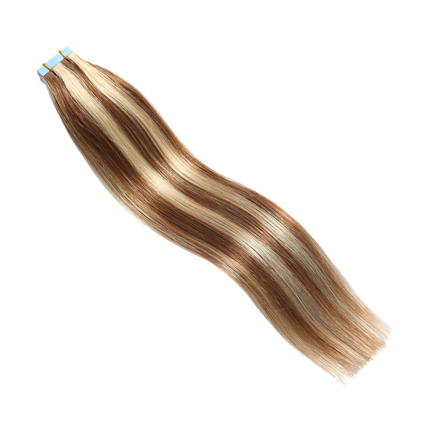 613# Blonde Tape In Hair Extensions Shiny Double Drawn Remy Human Hair Cuticle Aligned Tape Hair Extensions