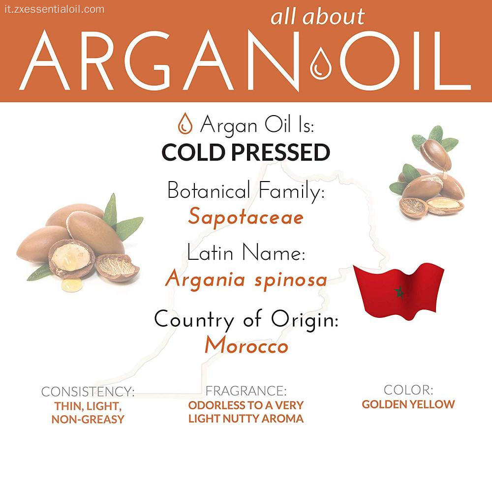 Olio di argan marocchino 100% puro capelli argan