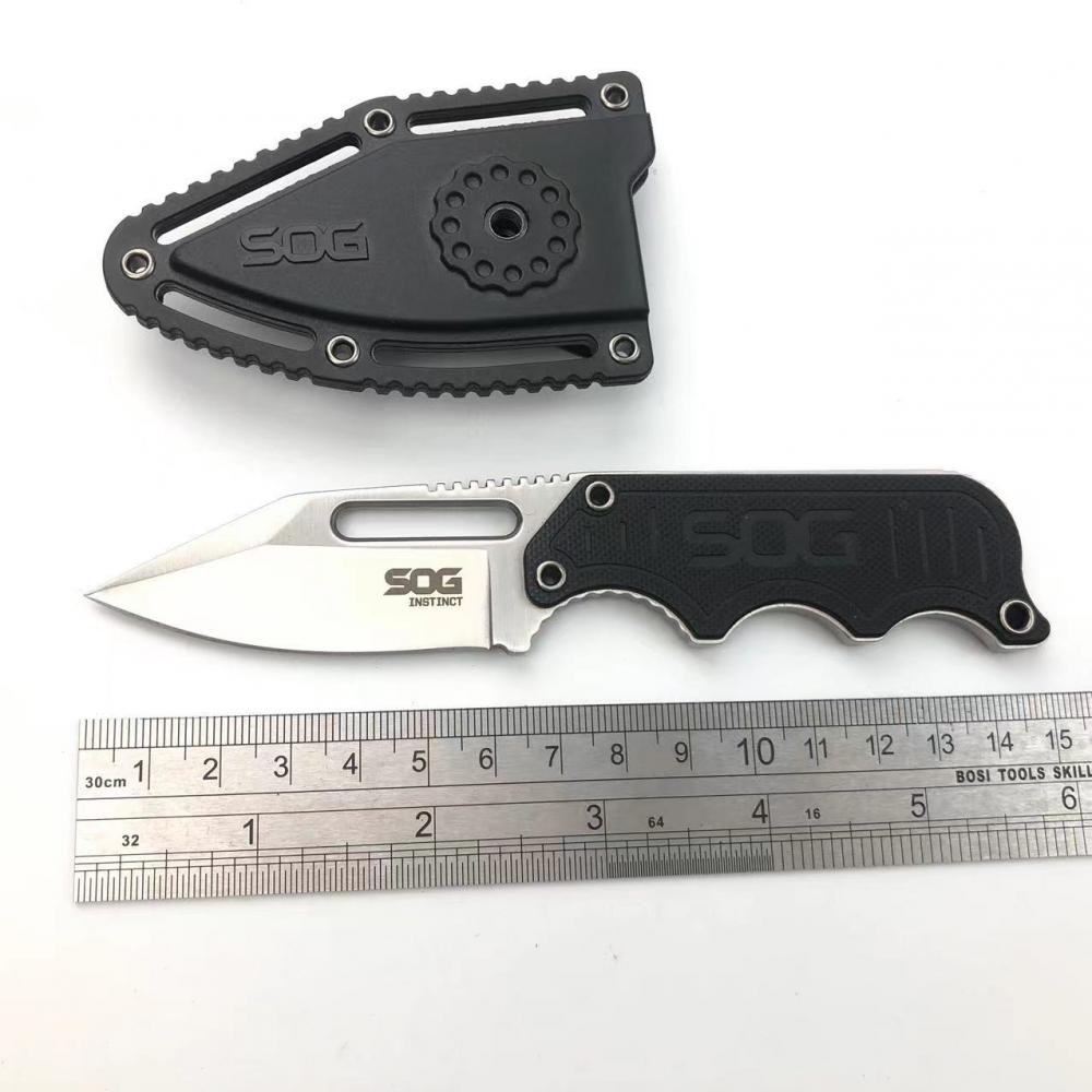 High Quality Compact Camping Fixed Blade Knives Sog Pocket Knife Tactical With Hard Sheath And Adjustable Clip