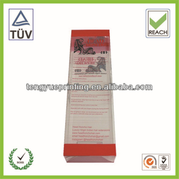 wholesale cheap hair extension packaging/hair extension pvc packaging/hair packaging