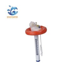 Swimming pool floating animal thermometer