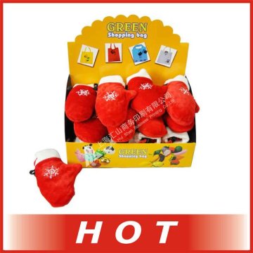 Christmas gloves fold shopping bag