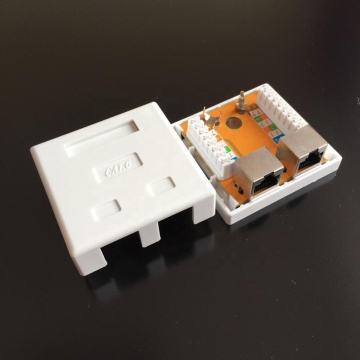 RJ45 Shielded Dual Port Cat.6 Network Surface Mount Box