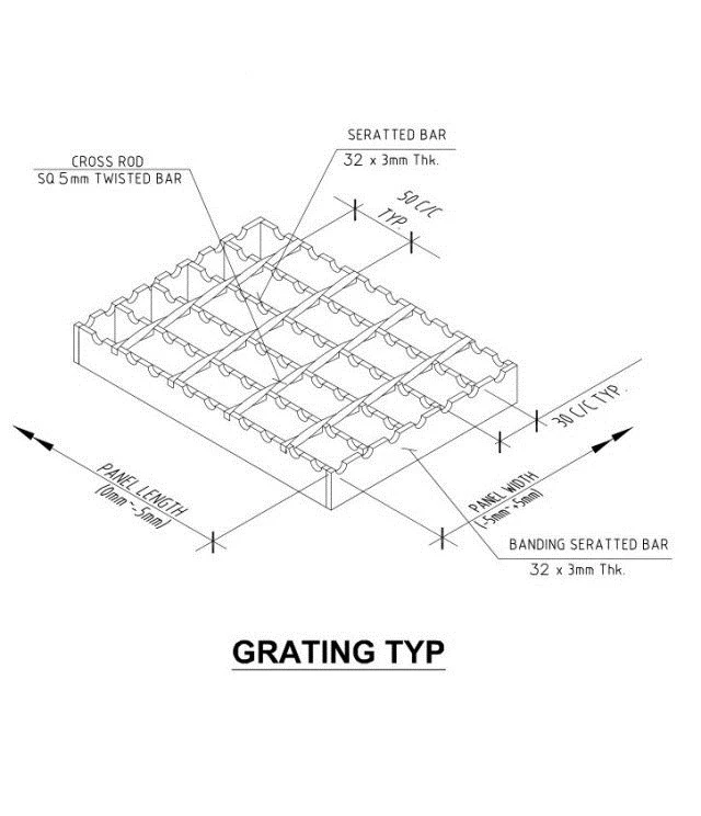 Galvanized Flat Bar Grating Steel Grating Walkway Steel Grid Mesh