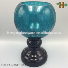 round bowl colored glass pedestal vase cheap