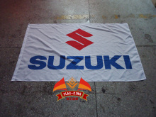 yellow suzuki banner white suzuki flag 90x150cm Suzuki Motorcycle Rider Biker skull Flag For Decoration
