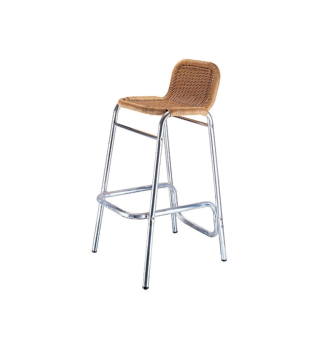 Outdoor Indoor Aluminum Bar Stool with Rattan Seat