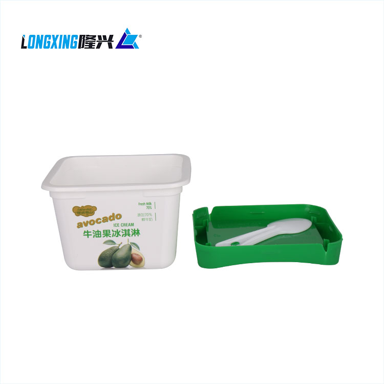 Manufacturer eco friendly square 100g IML disposable pp plastic ice cream tub ice cream cup custom ice cream plastic containers