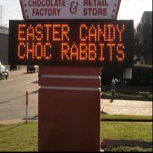 Mounted red mono color Scrolling/moving message led signs