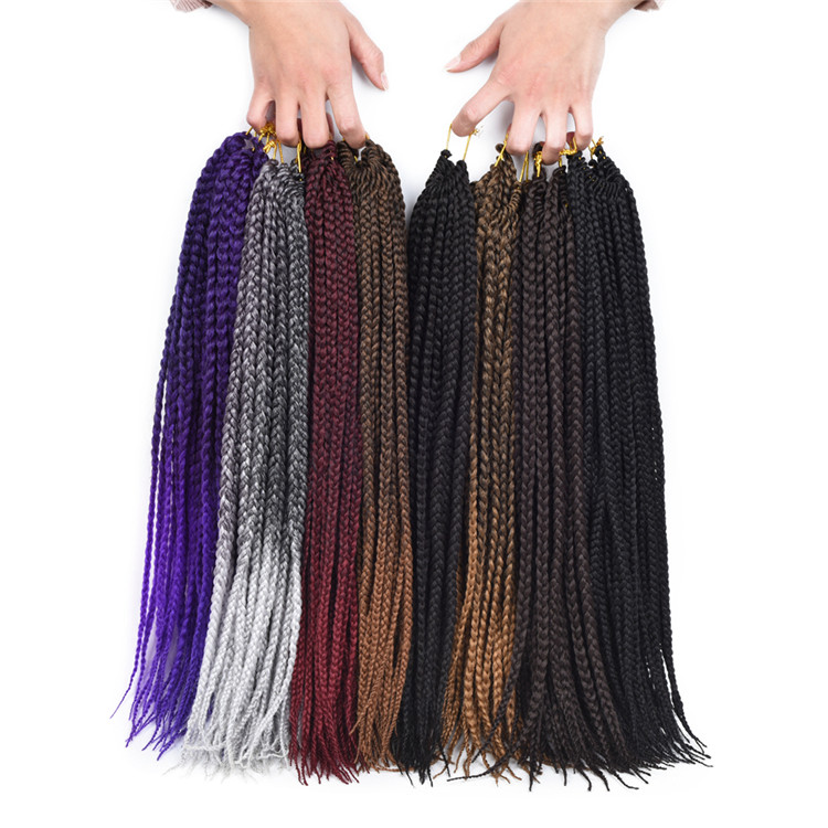 Goddess Ombre Short Single Hair Box Braids Extensions Crochet Synthetic Hair Extension