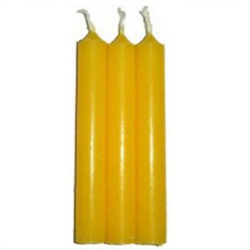 yellow taper religious church beewax candle