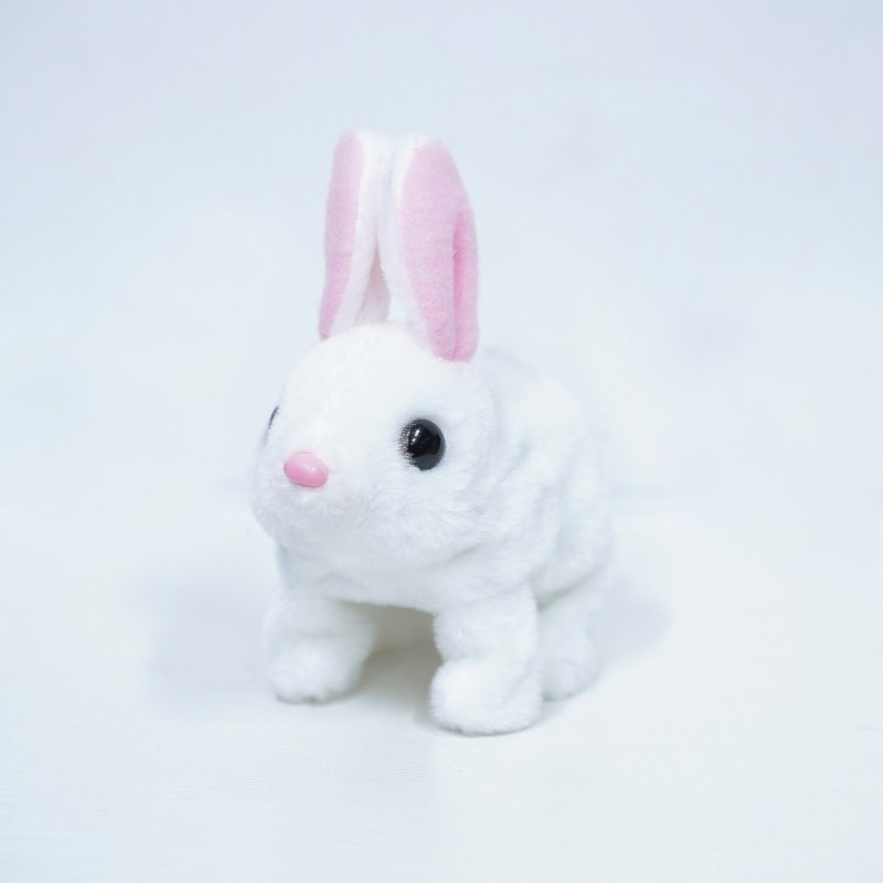 Cute Electric Plush Rabbit with Soft Fur and Animated Mouth