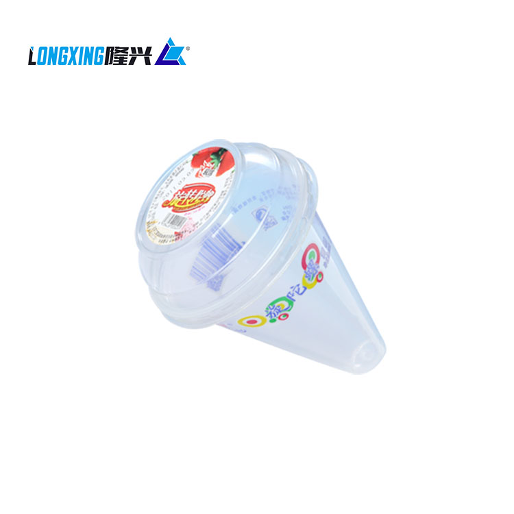 180ml plastic ice cream cone cup with plastic lid