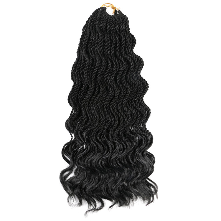 Wavy Senegalese Twist Braids Crochet Hair with Loose Curl Ends Twist Braid Hair Extension14inch 35 Strands