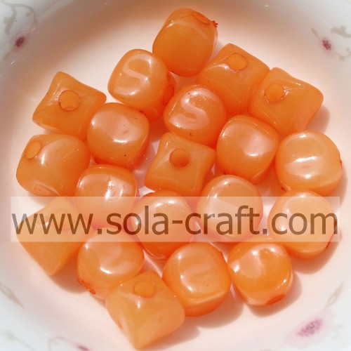 Opaque Acrylic Jelly Square Acrylic Smooth Face Beads