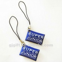 2015 hot sell soft pvc screen cleaner mobile phone pendant