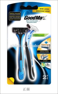 OEM razor manufacture triple bade razor disposable razor stainless steel blade shaver